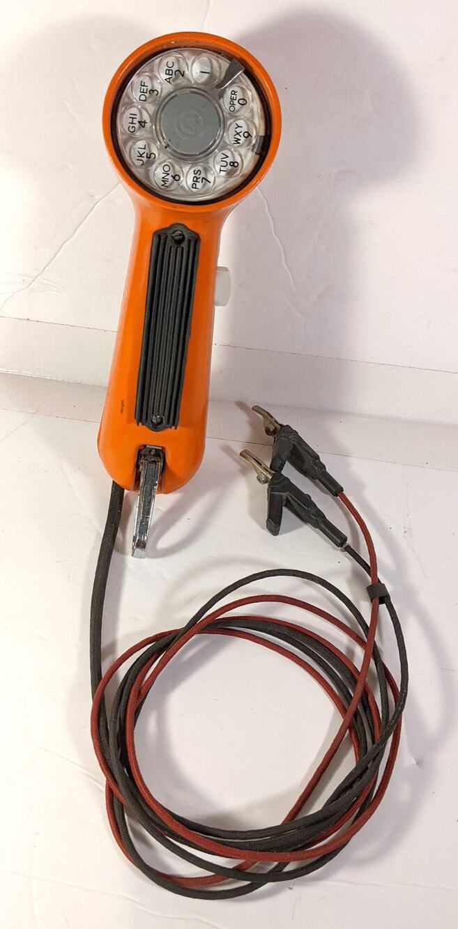Vintage Telephone Lineman's Rotary Line Tester Handset SEE DESCRIPTION